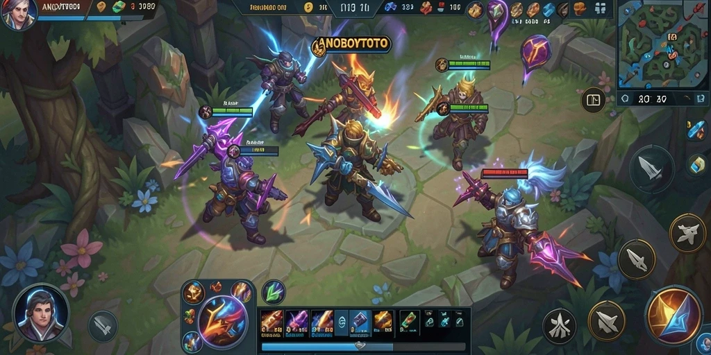 Screenshot ANOBOYTOTO yang menunjukkan intensitas pertarungan MOBA.