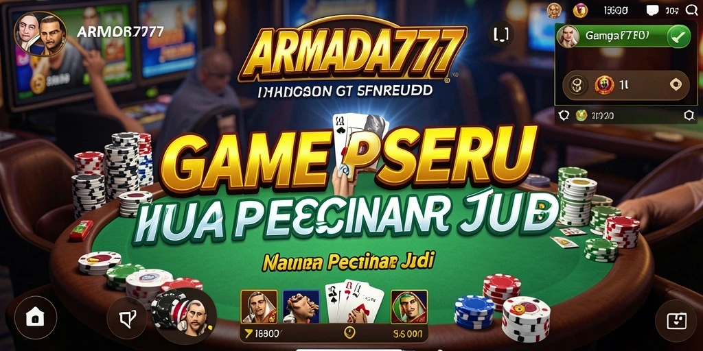 Tampilan layar utama ARMADA777 dengan permainan poker yang seru.