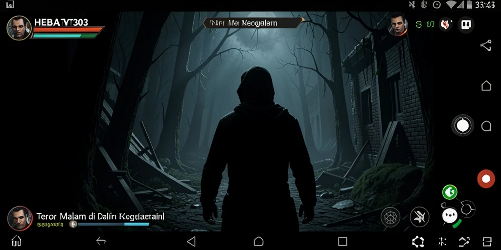 Tampilan gameplay HEBAT303 yang mencekam dengan suasana gelap.