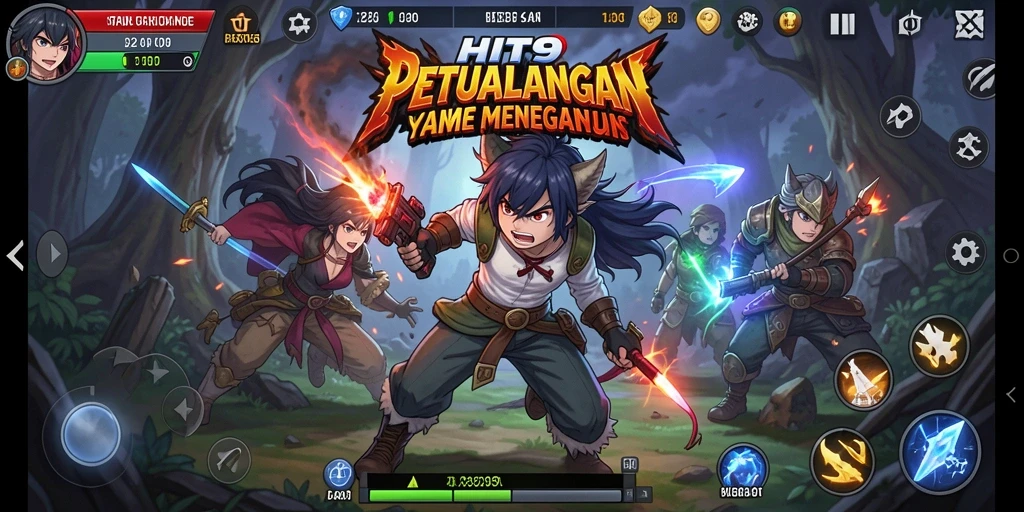 Tampilan gameplay seru dengan karakter anime yang unik.
