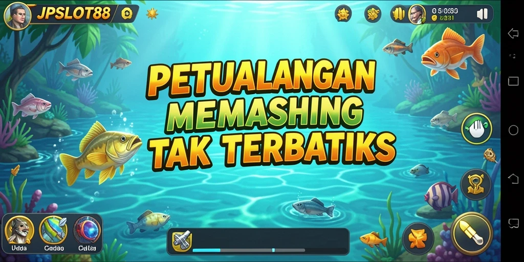 Gameplay JPSLOT88 menampilkan aksi menangkap ikan yang seru dan menantang.