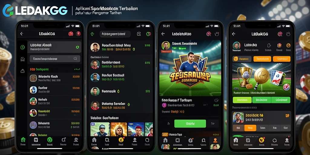 Tampilan screenshot LEDAKGG menampilkan antarmuka taruhan olahraga yang menarik.