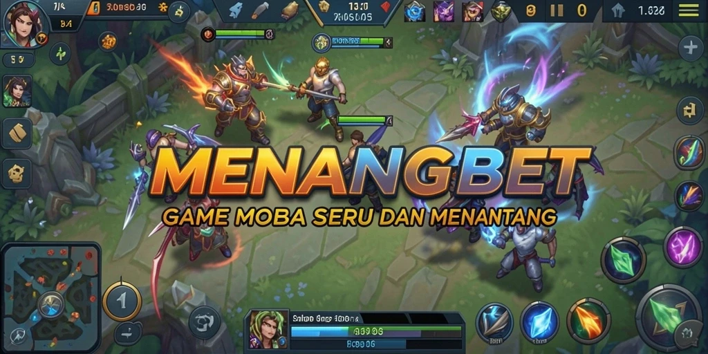 Tampilan seru gameplay MOBA di MENANGBET dengan pertarungan tim yang menegangkan.