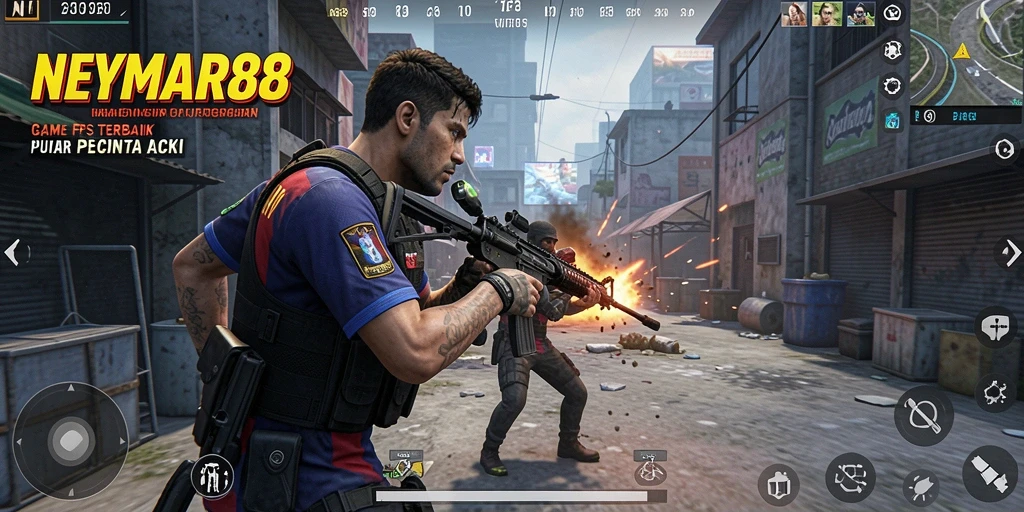 Tangkapan layar utama dari gameplay NEYMAR88 dengan aksi tembak-menembak yang seru.