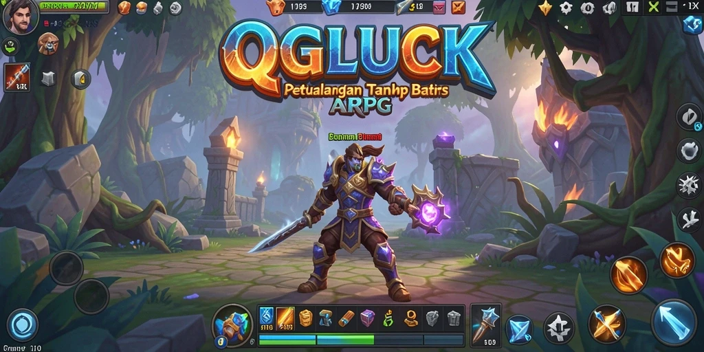 Tampilan menawan di dunia ARPG QGLUCK saat gameplay berlangsung.