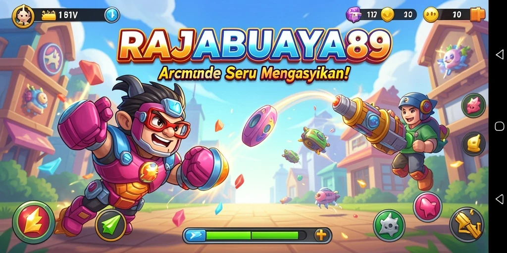 Tampilan atraktif dari gameplay RAJABUAYA89 yang penuh warna.