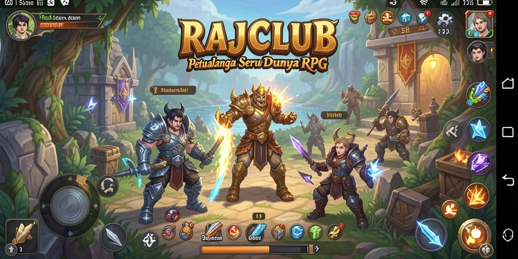 Screenshot utama RAJACLUB menampilkan aksi pertempuran seru dan grafis menawan.