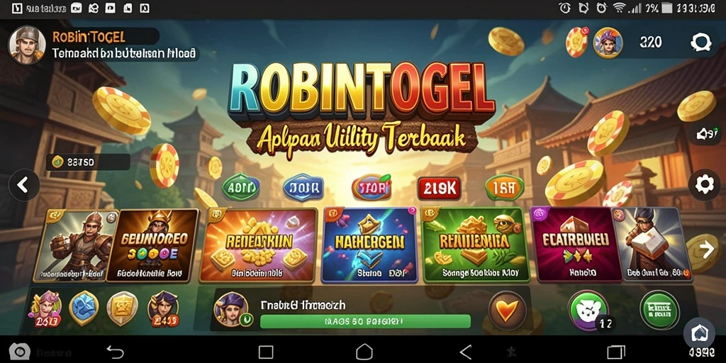 Tampilan antarmuka pengguna ROBINTOGEL yang sederhana dan fungsional.