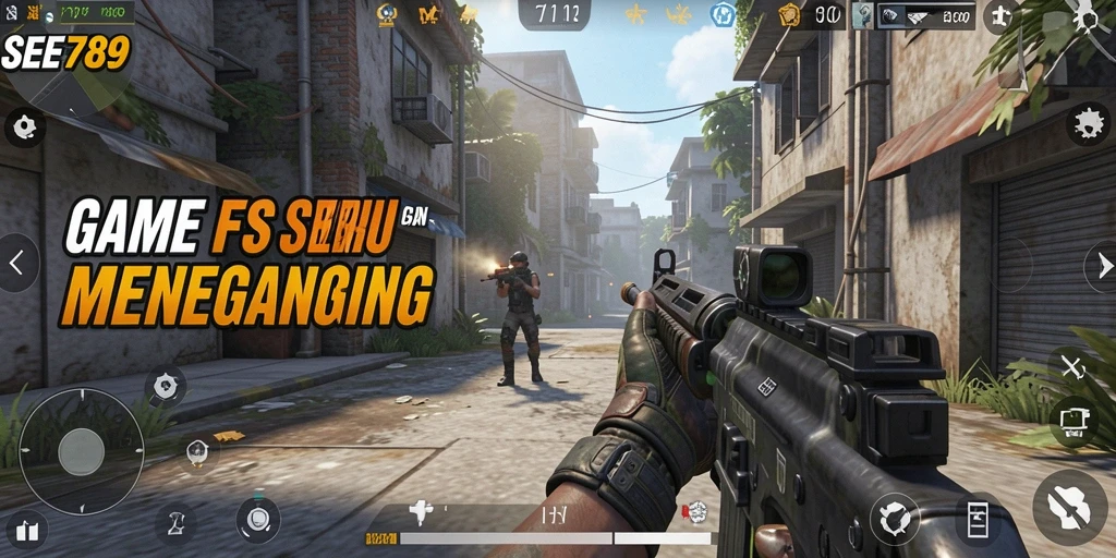 Tampilan gameplay intens di SEE789, menampilkan kekuatan permainan FPS.