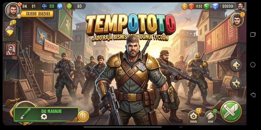Tampilan gameplay TEMPOTOTO yang mengesankan dengan elemen Tycoon.